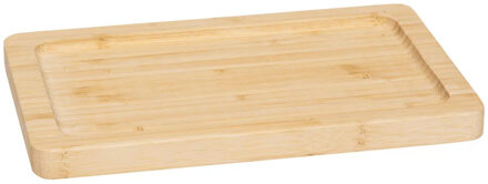 5five Serveerplankje voor hapjes/fingerfood? - 22 x 14 cm - bamboe hout - borrelplank - tapasplank