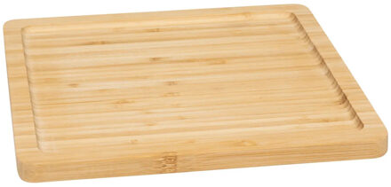 5five Serveerplankje voor hapjes/fingerfood? - 25 x 25 cm - bamboe hout - borrelplank - tapasplank