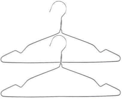 5five Set van 20x stuks metalen kledinghangers grijs 40 x 20 cm