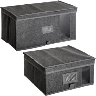 5five Set van 2x opberghoezen/beschermhoezen grijs