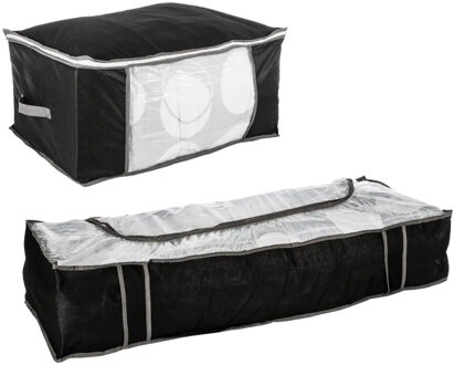 5five Set van 2x opberghoezen/beschermhoezen zwart/grijs