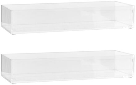 5five Set van 2x stuks 5five make-up houder box - 25 x 9.5 x 5 cm - transparant kunststof - organizer bakj