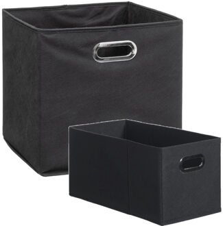 5five Set van 2x stuks opbergmanden/kastmanden 7 en 29 liter donkergrijs van linnen 31 cm