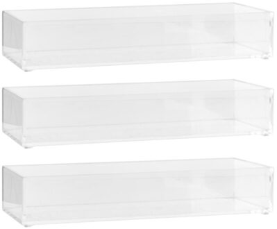 5five Set van 3x stuks 5five make-up houder box - 25 x 9.5 x 5 cm - transparant kunststof - organizer bakj