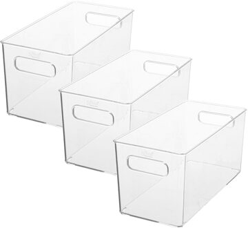 5five Set van 3x stuks 5five opslagbox voor make-up flesjes - kunststof - 31 x 15cm - organizer