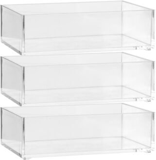 5five Set van 3x stuks 5five sieraden/make-up houder - bakje/box - 16 x 9.5 x 5 cm - kunststof