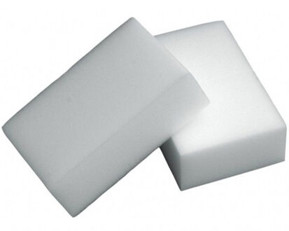 5five Set van 6x stuks wondersponsjes/keukensponsjes wit 10 cm van melaminehars