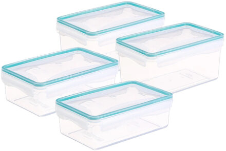 5five set vershoudbakjes - met deksel - kunststof - luchtdicht - 2x1200 + 2x1800 ml