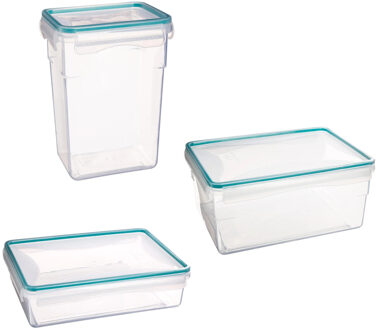 5five Set Vershoudbakjes met deksel - kunststof - luchtdicht - 3 stuks