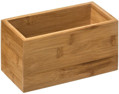 5five Sieraden/make-up houder/box - 18 x 9 x 9,5 cm - bamboe hout - Organizer bakje