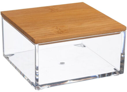 5five Sieraden/make-up houder/box - 9,5 x 5 cm - kunststof/bamboe