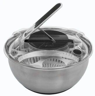 5five Slacentrifuge / slazwierder / sladroger - RVS - 3,5 liter - Salade spinner