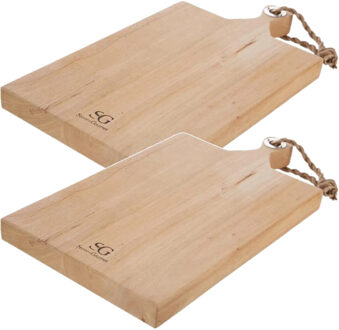 5Five Snijplank met handvat - 2x - 48 x 26 cm - mango hout - Serveerplank