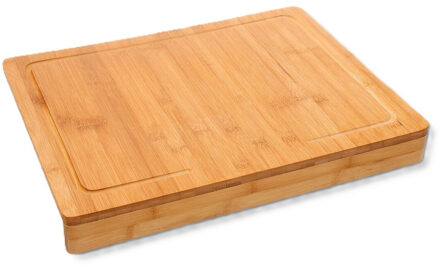 5five Snijplank met stoprand - 45 x 34 cm - bamboe hout - Broodplank