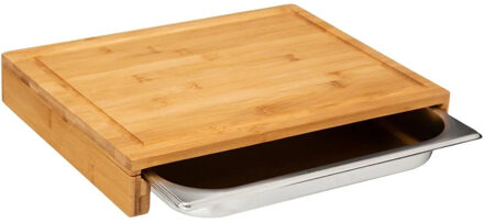 5five Snijplank rechthoek met opvangbak - 35 x 28 cm - bamboe hout - Serveerplank