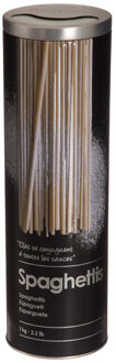 5five Spaghettidoos - zwart - metaal - relief - Luxe voorraadpot/voorraadbus