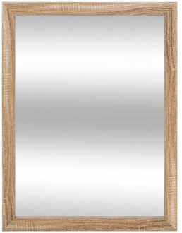 5five Spiegel/wandspiegel - rechthoek - 34 x 44 cm - houtlook kunststof/glas - naturel