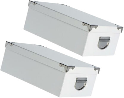 5five Spullen Opbergdoos box - 2x - wit - 28 x 20 x 11 cm - Karton - Diverse toepassingen