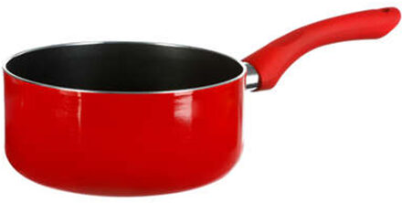 5five Steelpan - D18 cm - aluminium - rood/zwart - inductie - vaatwasserbestendig