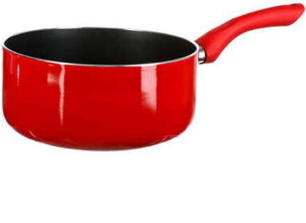 5five Steelpan - D20 cm - aluminium - rood/zwart - inductie - vaatwasserbestendig