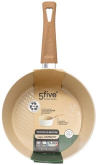 5five Steelpan Harmony - Alle warmtebronnen - Beige - Dia 20 cm - handvat bakeliet - aluminium