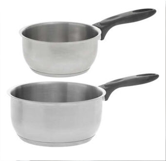 5five Steelpan/sauspan 2x - Alle kookplaten geschikt - Dia 14/18 cm - rvs