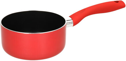 5five Steelpan/sauspan - Inductie - aluminium - rood/zwart - dia 16 cm