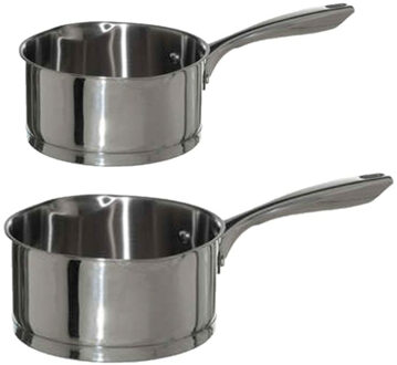 5five Steelpannen - Alle warmtebronnen - Set 2x - Dia 16 en 18 cm - zilver