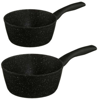 5five Steelpannen - Alle warmtebronnen - Set 2x - Dia 16 en 18 cm - zwart