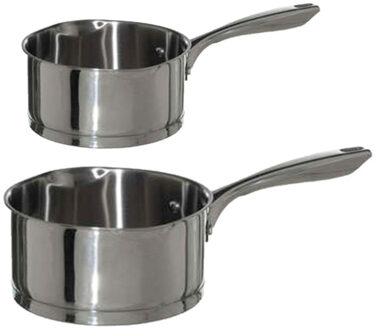 5five Steelpannen - Alle warmtebronnen - Set 2x - Dia 16 en 20 cm - zilver