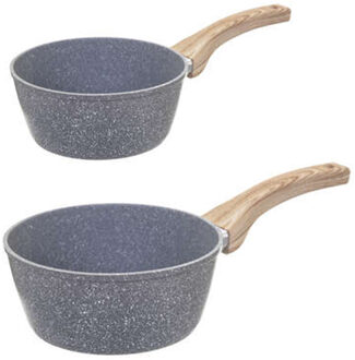 5five Steelpannen - Alle warmtebronnen - Set 2x - Dia 17 en 19 cm - grijs