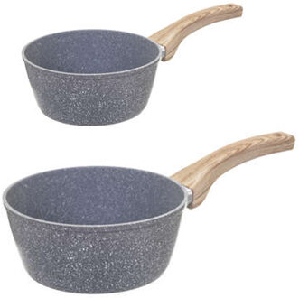 5five Steelpannen - Alle warmtebronnen - Set 2x - Dia 17 en 21 cm - grijs