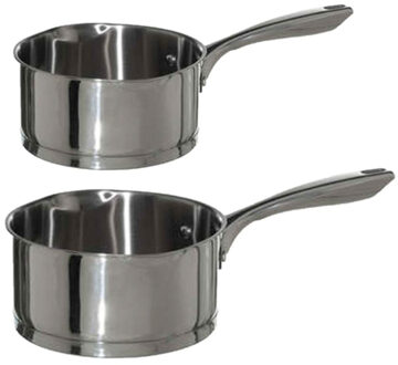 5five Steelpannen - Alle warmtebronnen - Set 2x - Dia 18 en 20 cm - zilver