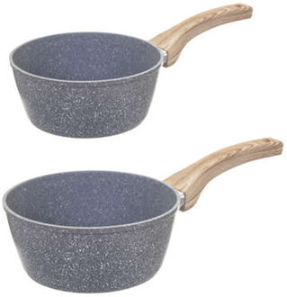 5five Steelpannen - Alle warmtebronnen - Set 2x - Dia 19 en 21 cm - grijs