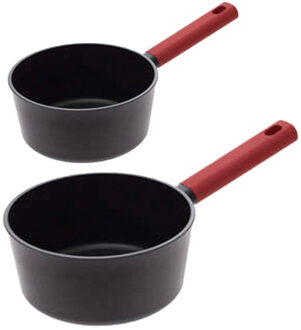 5five Steelpannen - Alle warmtebronnen - Set 2x - Dia 19 en 21 cm - zwart