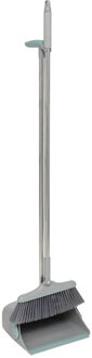 5five Stoffer en blik set - met lange steel - grijs - 110 cm - Maria setje - Schoonmaken - Vegen