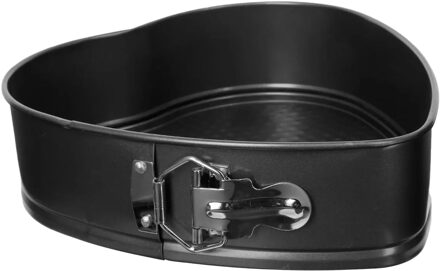 5five Taarten bakvorm/springvorm - metaal - zwart - 24 cm - hartvorm
