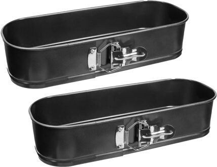 5five Taarten bakvormen/springvormen - 2x - metaal - zwart - 31 cm - 1,9 Liter