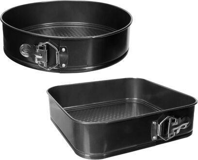 5five Taarten bakvormen/springvormen - metaal - zwart - 26 cm - 4L