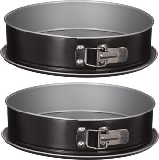 5five Taarten bakvormen/springvormen - metaal - zwart - set van 2 - rond