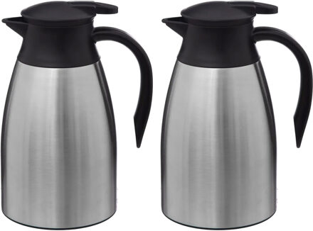 5five Thermoskan - 2x - RVS - 1500 ml - dubbelwandig - isoleerkan