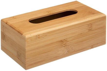 5five tissuebox/tissuedoos - bamboe/hout - 25 x 13 x 9 cm - lichtbruin - universeel - zakdoek doos - Tissuehouders