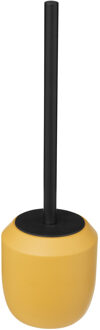 5five Toilet/wc-borstel in houder - polyresin/metaal - mosterdgeel - 38 cm - Toiletborstels