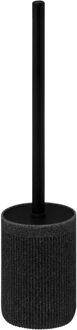 5five Toiletborstel in houder Onyx - antraciet - polystone - 40 x 9 cm - Toiletborstels Grijs