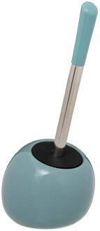 5five Toiletborstel in houder/wc-borstel - polyresin/metaal - ijsblauw - 35 x 15 cm