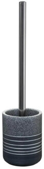 5five Toiletborstel met houder Stone - rond - grijs - polyresin - 39 cm