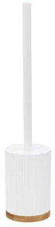 5five Toiletborstel met houder - wit - polyresin kunststeen - 40 cm - Badkamer en toilet