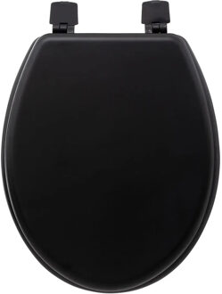 5five Toiletbril Colors - zwart - MDF/HDF hout - universeel - standaard wc bril