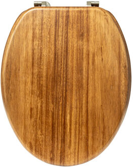 5five Toiletbril Woody - bruin - Acacia hout - universeel - standaard wc bril