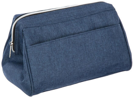 5five Toilettas/make-up etui/opberg tasje blauw 15 x 28 x 16 cm - Toilettassen